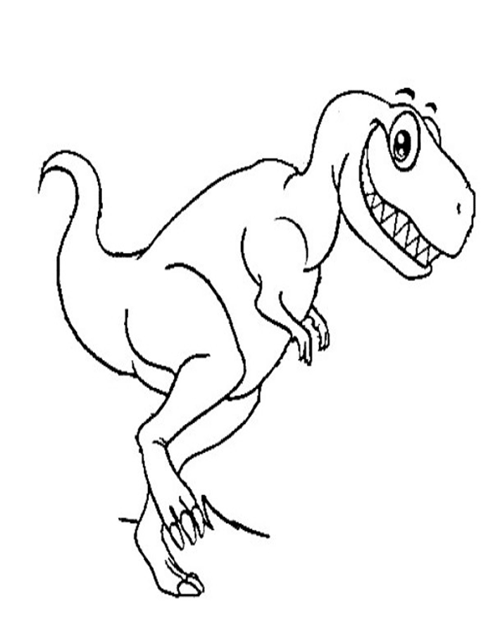 Dibujo colorear Tiranosaurio Rex sonriendo