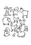 Colorear varios animales de granja