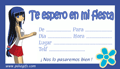 Invitaciones fiesta chicas azul
