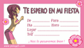 Invitaciones fiesta chicas rosa