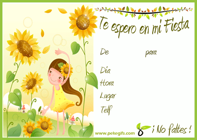 Targeta invitacin fiesta