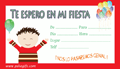 Targetas invitacin fiesta nios rojo